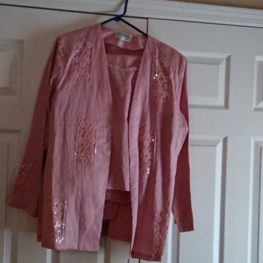 Pink three piece pant suit